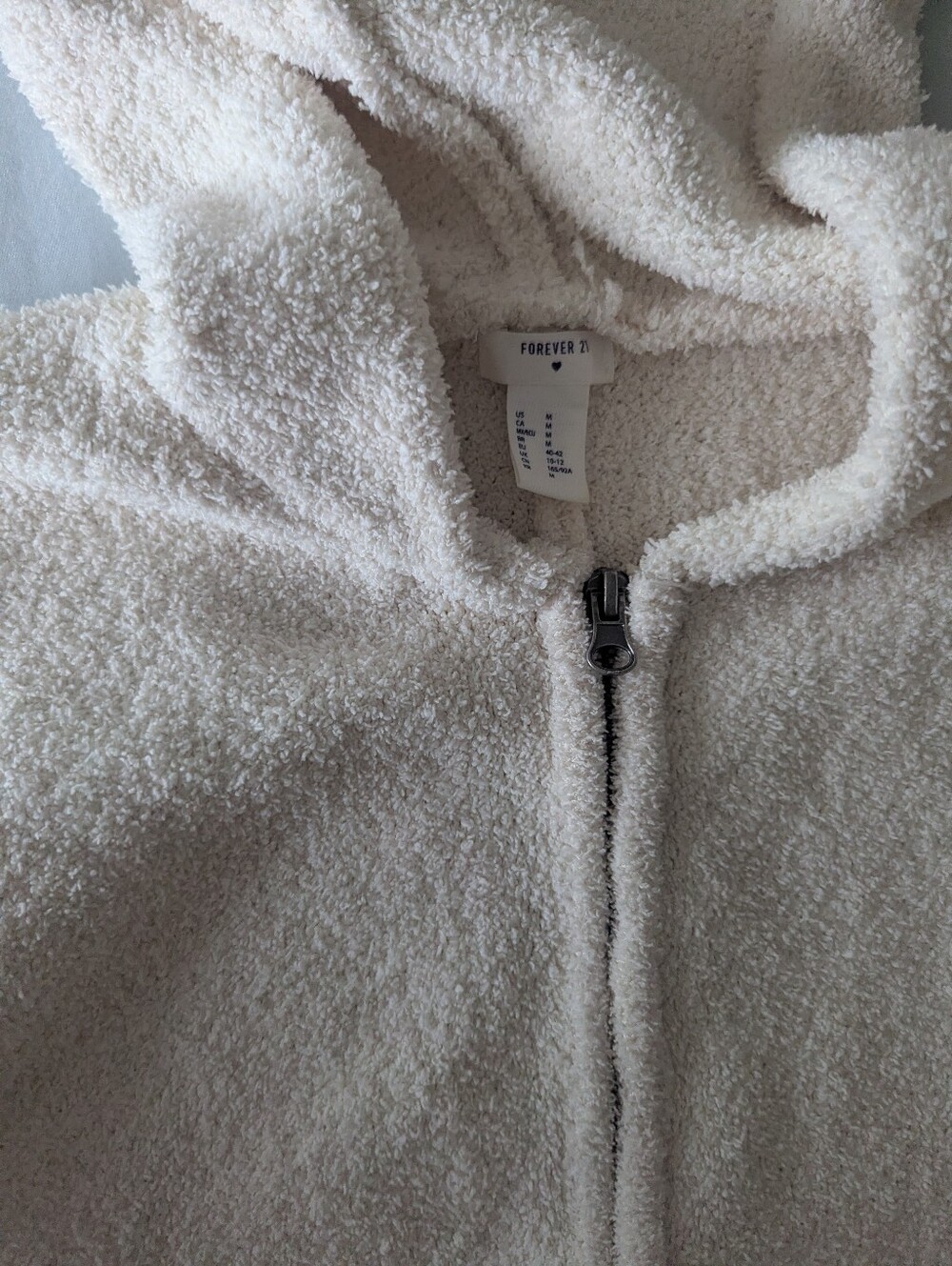 Super Soft Women's Boucle Onesie With Hood In Cream - Picture 4 of 8